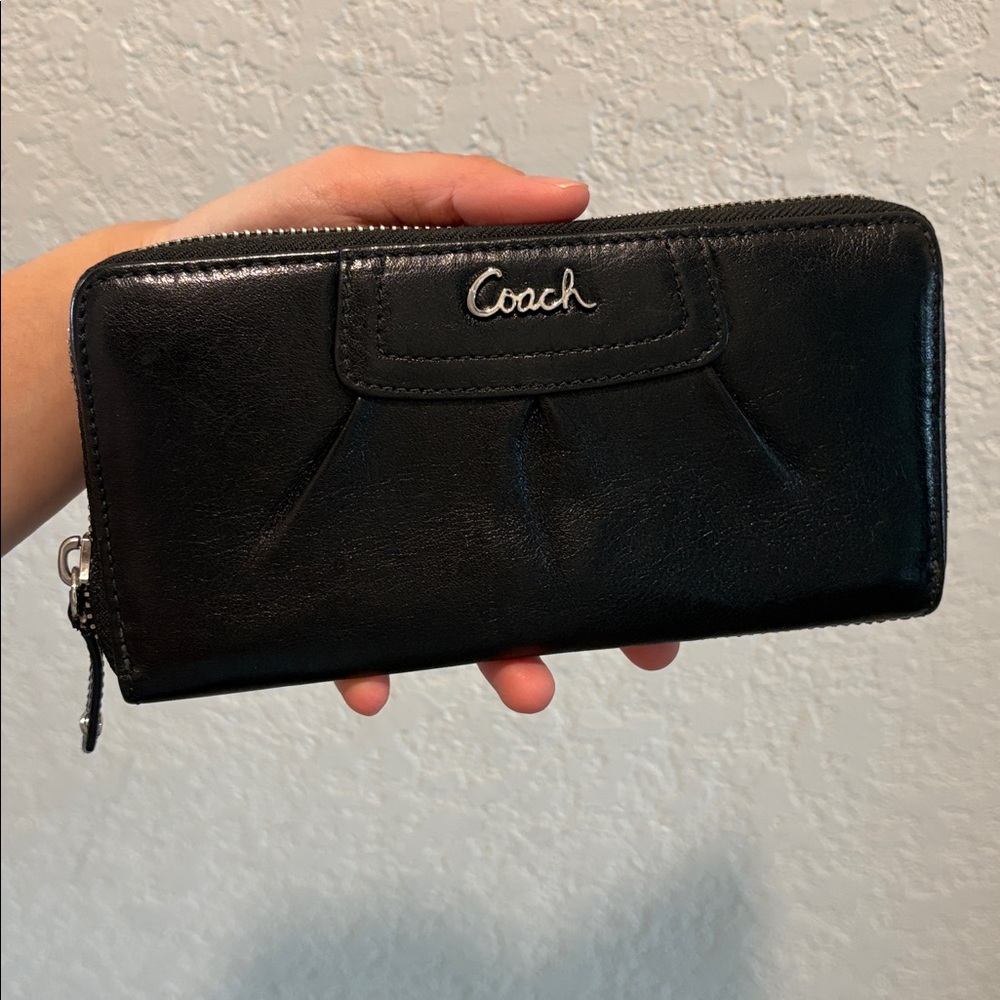 Coach Black Leather Zip Wallet - Picture 13 of 13